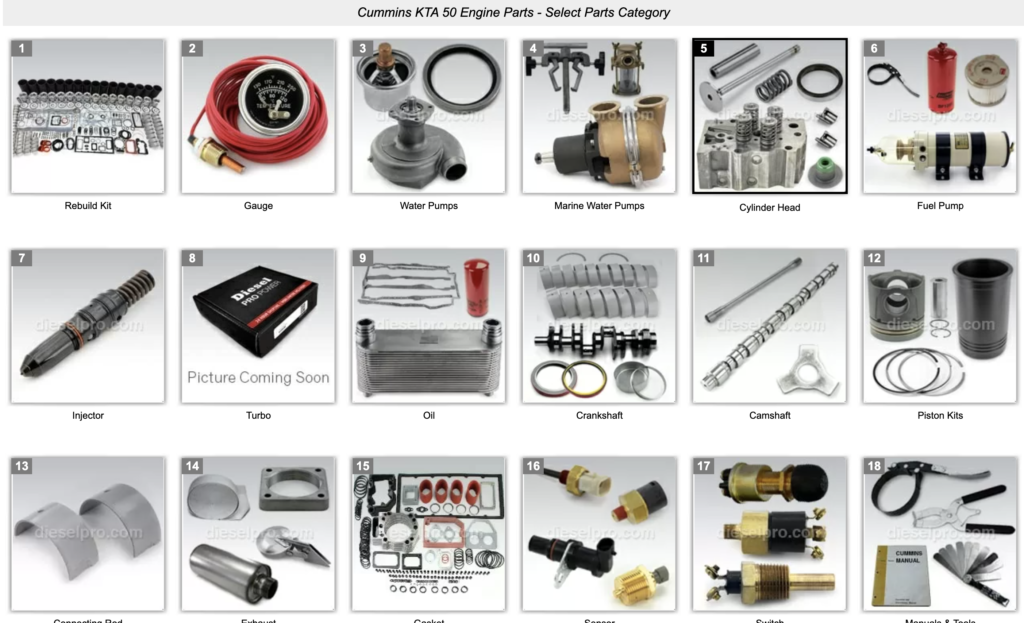 Cummins KTA50 Marine Engine Parts